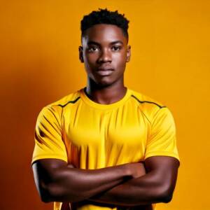 Firefly imagem de um jovem de 16 anos homem negro jogador de soccer com os braços cruzados na pose d (2)