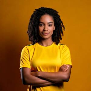 Firefly imagem de um jovem de 16 anos mulher negra jogador de soccer com os braços cruzados na pose (3)